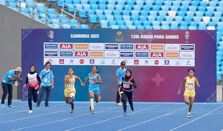 Vet Chantha won 3 gold medals at ASEAN Para Games 12